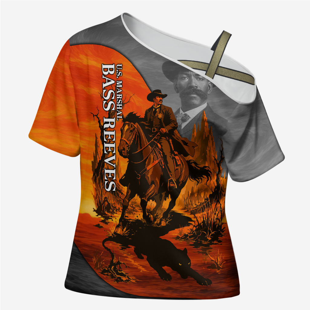 Bass Reeves Cross Shoulder Shirt Vintage Black Cowboy Old West Lawman