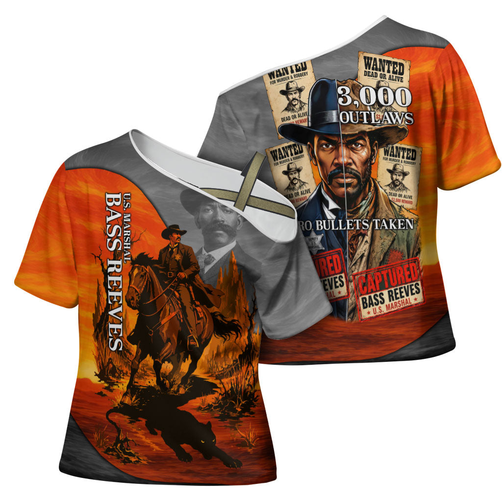 Bass Reeves Cross Shoulder Shirt Vintage Black Cowboy Old West Lawman
