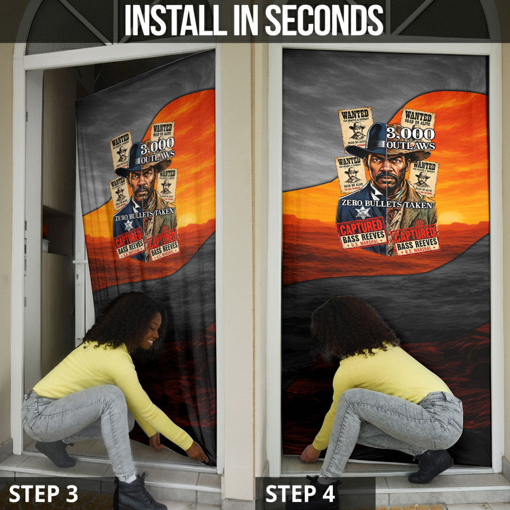 Bass Reeves Door Cover Vintage Black Cowboy Old West Lawman