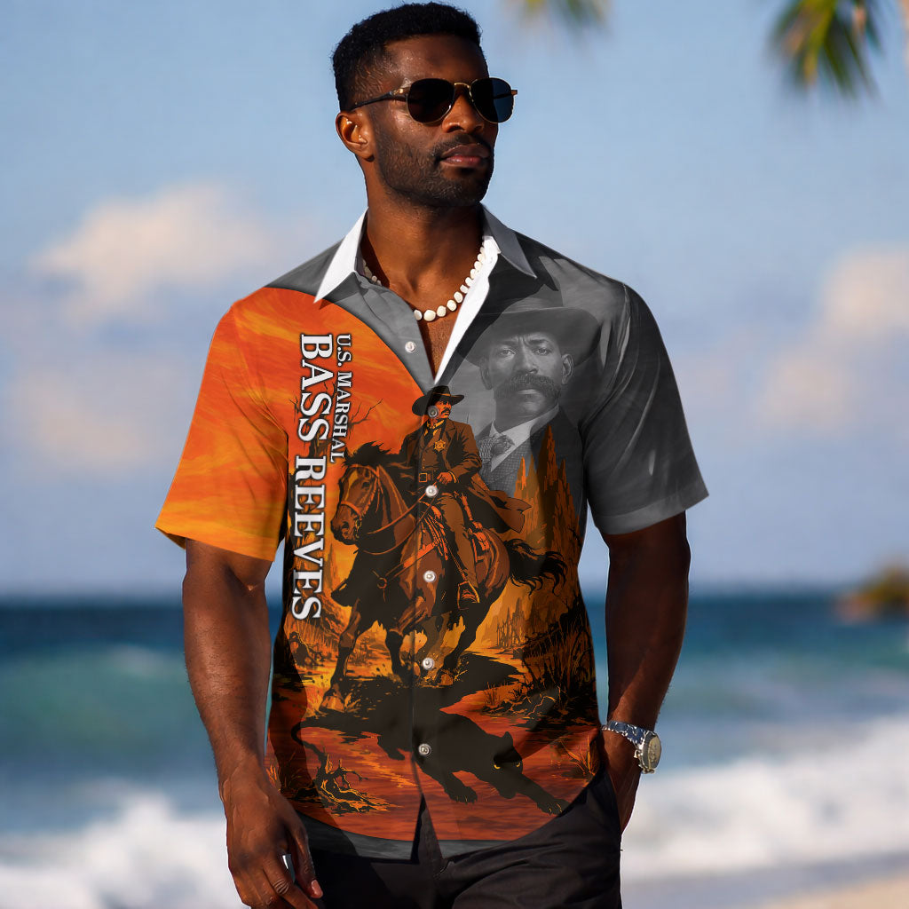Bass Reeves Hawaiian Shirt Vintage Black Cowboy Old West Lawman