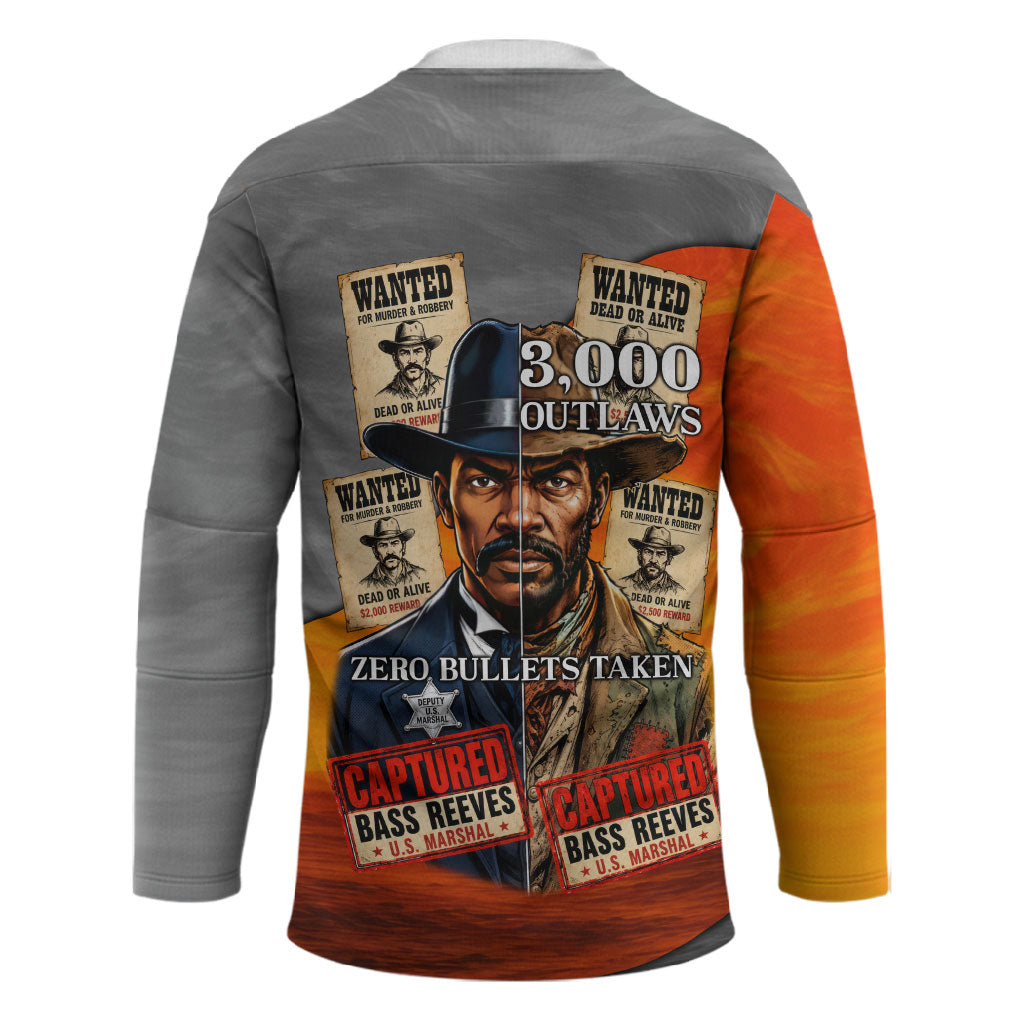 Bass Reeves Hockey Jersey Vintage Black Cowboy Old West Lawman