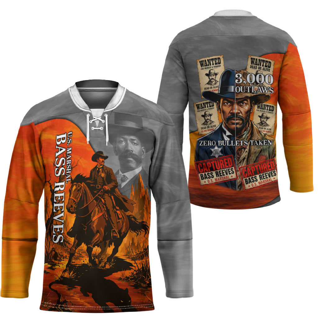 Bass Reeves Hockey Jersey Vintage Black Cowboy Old West Lawman