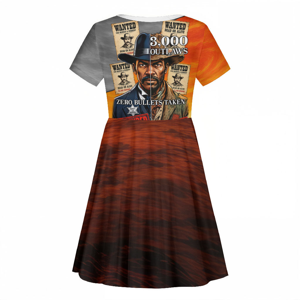 Bass Reeves Kid Short Sleeve Dress Vintage Black Cowboy Old West Lawman