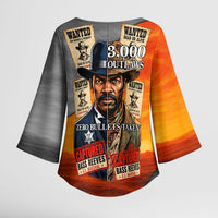 Bass Reeves Kimono Sleeve Blouse Vintage Black Cowboy Old West Lawman