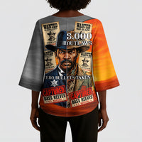 Bass Reeves Kimono Sleeve Blouse Vintage Black Cowboy Old West Lawman