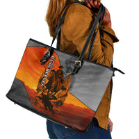 Bass Reeves Leather Tote Bag Vintage Black Cowboy Old West Lawman