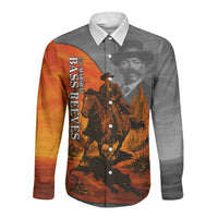 Bass Reeves Long Sleeve Button Shirt Vintage Black Cowboy Old West Lawman