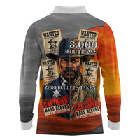 Bass Reeves Long Sleeve Polo Shirt Vintage Black Cowboy Old West Lawman