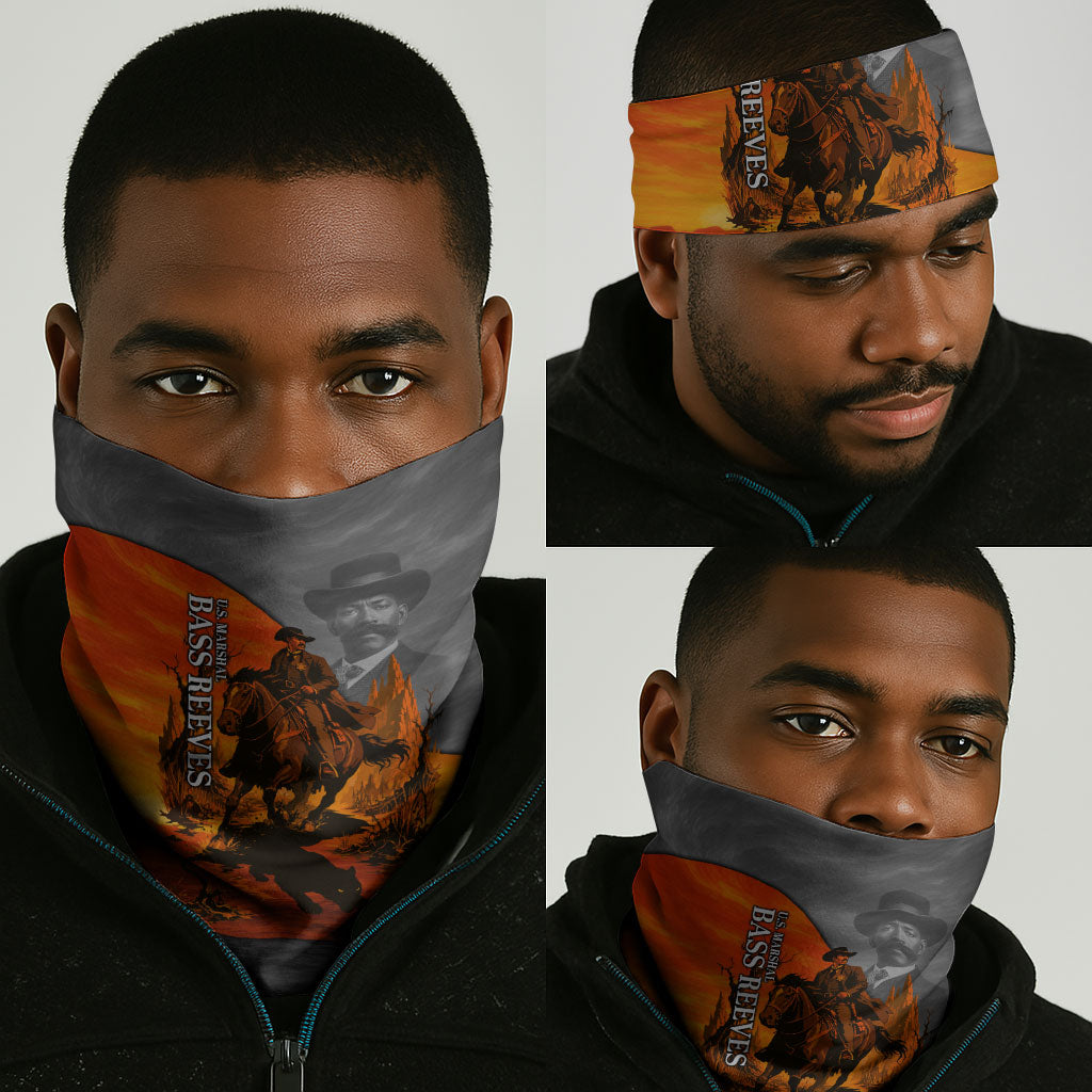 Bass Reeves Neck Gaiter Vintage Black Cowboy Old West Lawman