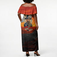 Bass Reeves Off Shoulder Maxi Dress Vintage Black Cowboy Old West Lawman