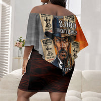 Bass Reeves Off Shoulder Short Dress Vintage Black Cowboy Old West Lawman