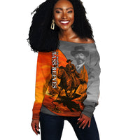 Bass Reeves Off Shoulder Sweater Vintage Black Cowboy Old West Lawman