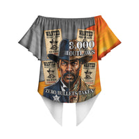 Bass Reeves Off Shoulder Wrap Waist Top Vintage Black Cowboy Old West Lawman