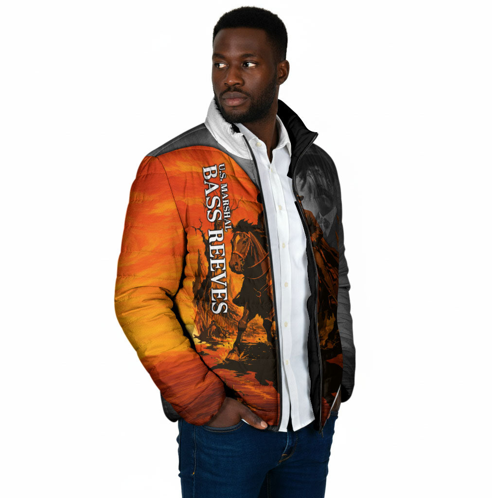 Bass Reeves Padded Jacket Vintage Black Cowboy Old West Lawman