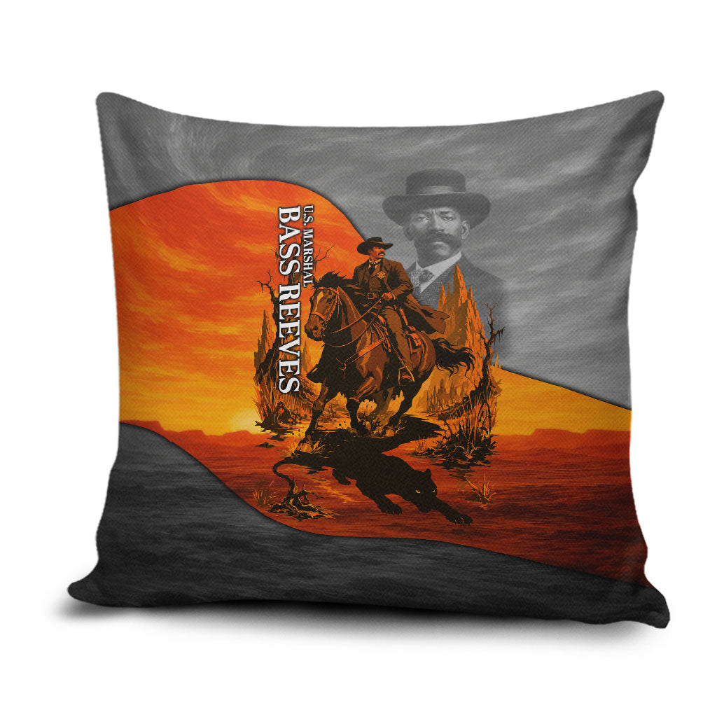 Bass Reeves Pillow Cover Vintage Black Cowboy Old West Lawman