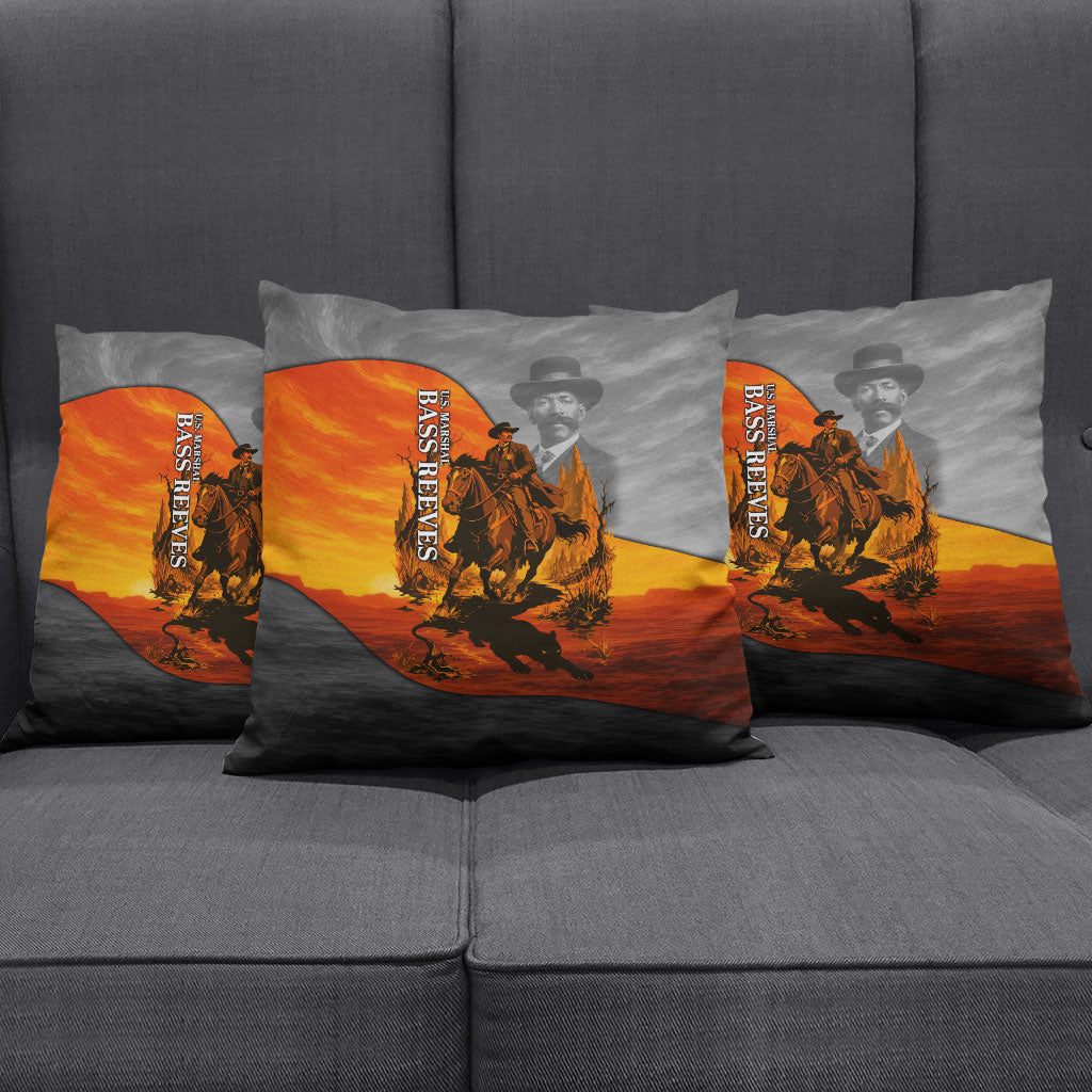 Bass Reeves Pillow Cover Vintage Black Cowboy Old West Lawman