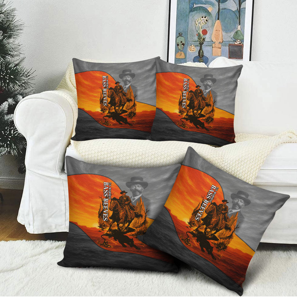 Bass Reeves Pillow Cover Vintage Black Cowboy Old West Lawman