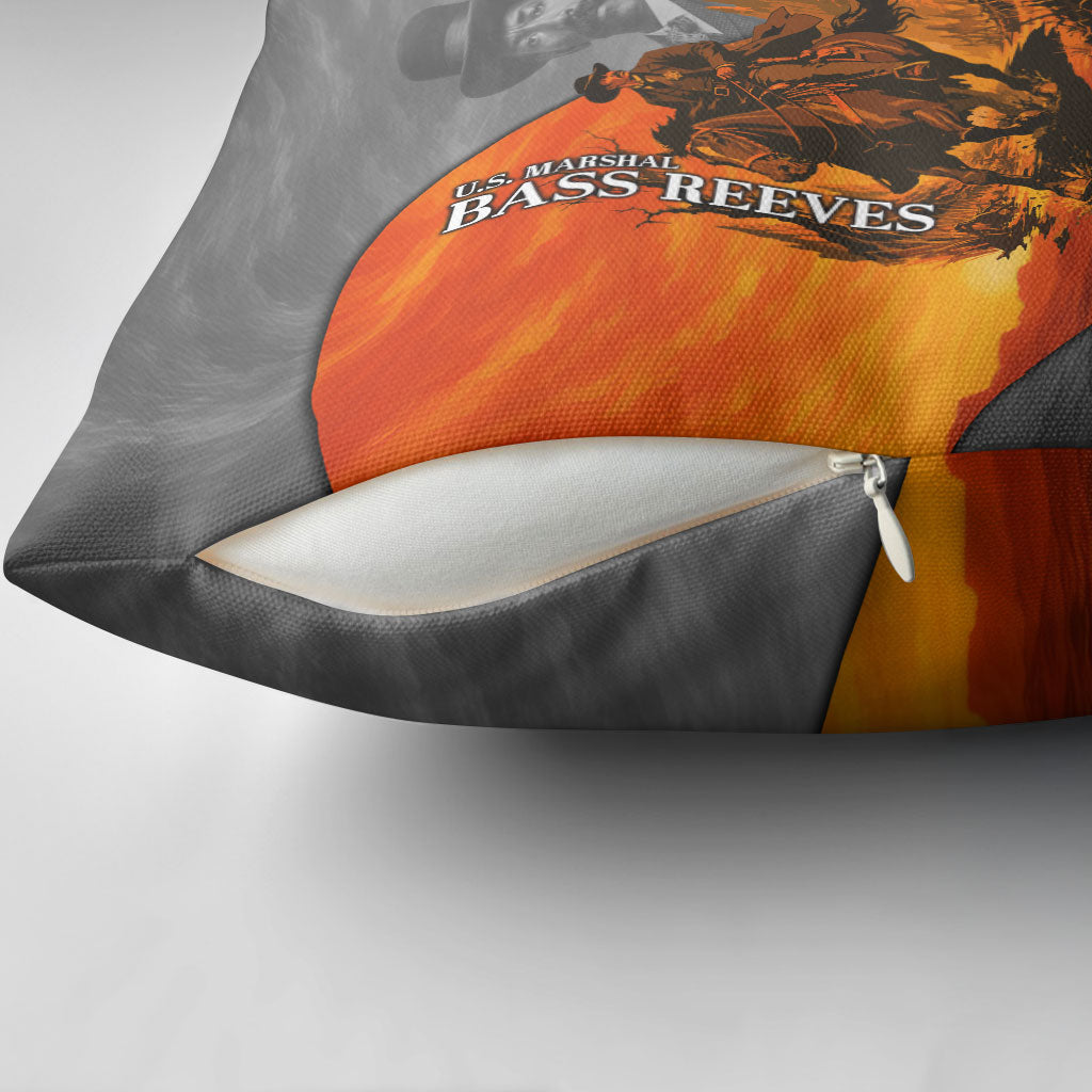 Bass Reeves Pillow Cover Vintage Black Cowboy Old West Lawman