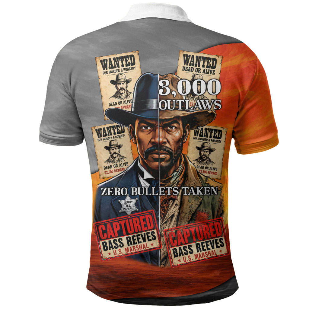 Bass Reeves Polo Shirt Vintage Black Cowboy Old West Lawman