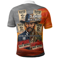 Bass Reeves Polo Shirt Vintage Black Cowboy Old West Lawman