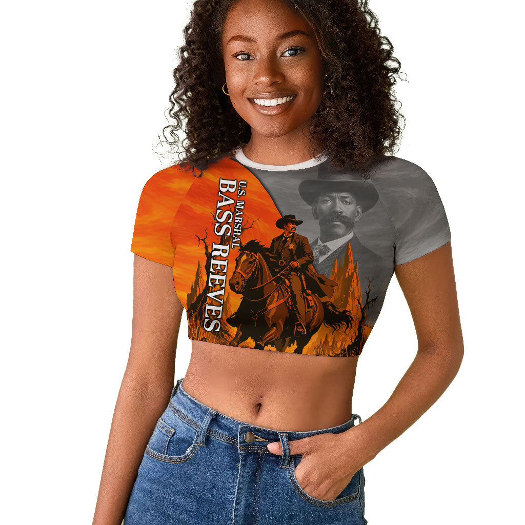 Bass Reeves Raglan Cropped T shirt Vintage Black Cowboy Old West Lawman