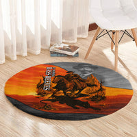Bass Reeves Round Carpet Vintage Black Cowboy Old West Lawman