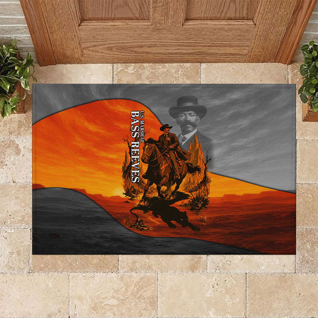 Bass Reeves Rubber Doormat Vintage Black Cowboy Old West Lawman