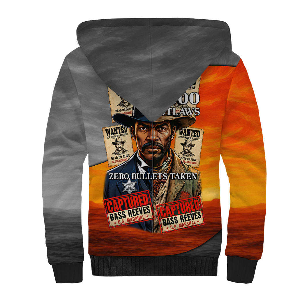 Bass Reeves Sherpa Hoodie Vintage Black Cowboy Old West Lawman