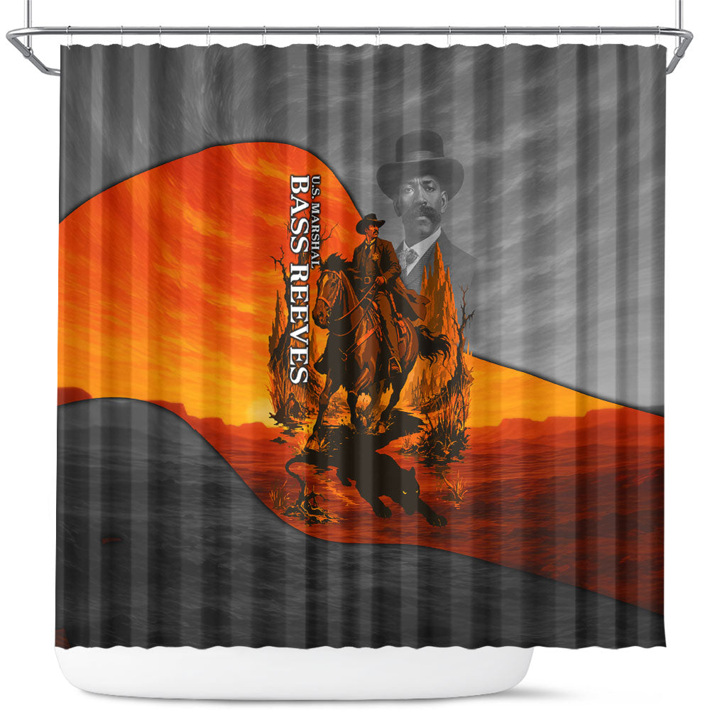Bass Reeves Shower Curtain Vintage Black Cowboy Old West Lawman
