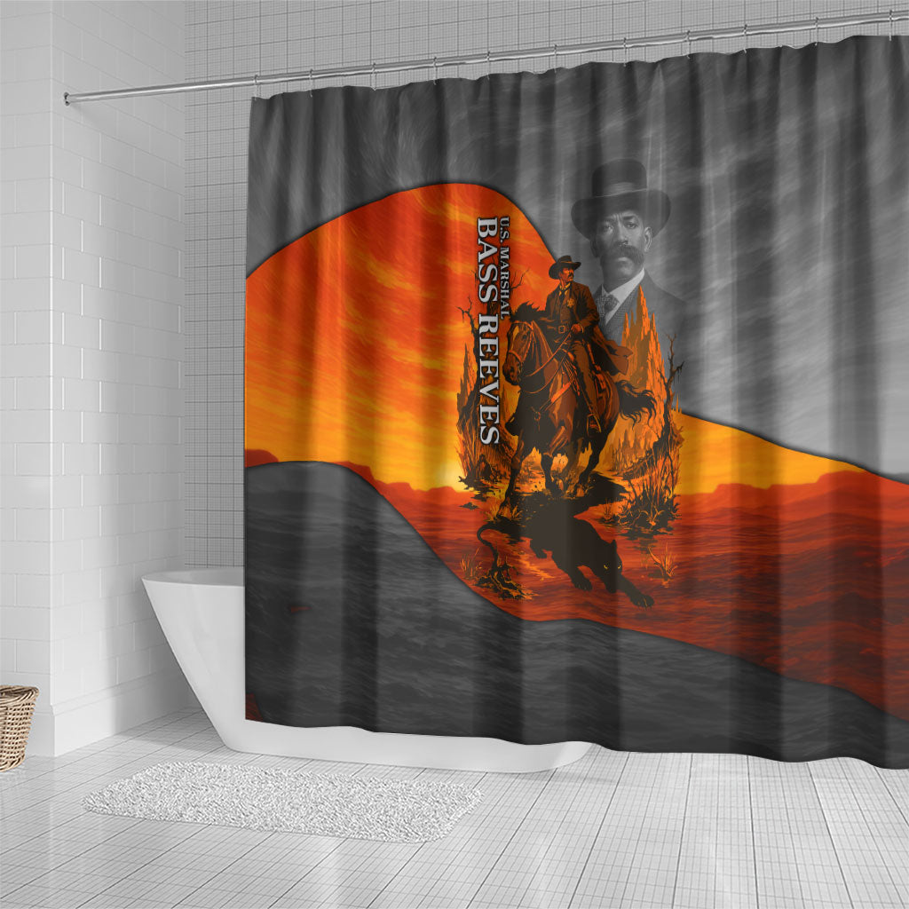 Bass Reeves Shower Curtain Vintage Black Cowboy Old West Lawman