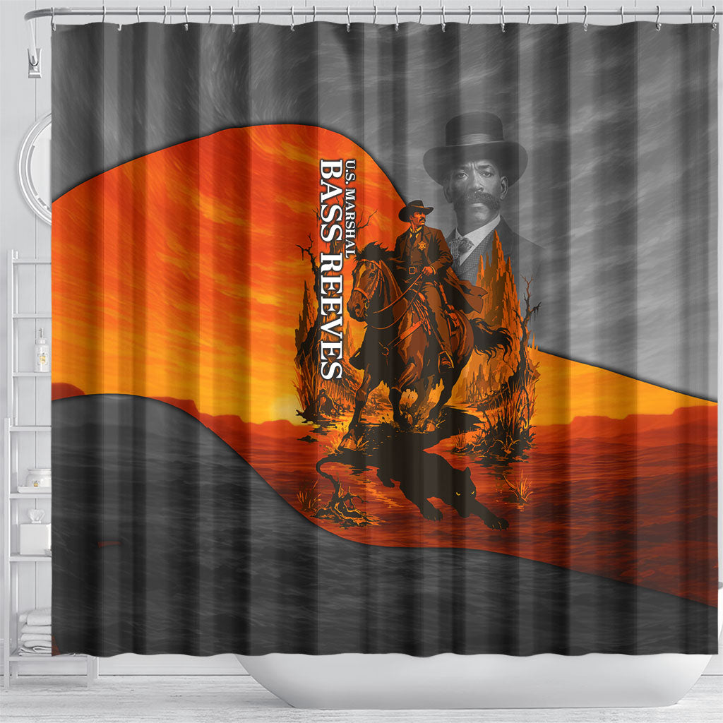 Bass Reeves Shower Curtain Vintage Black Cowboy Old West Lawman