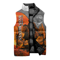 Bass Reeves Sleeveless Puffer Jacket Vintage Black Cowboy Old West Lawman