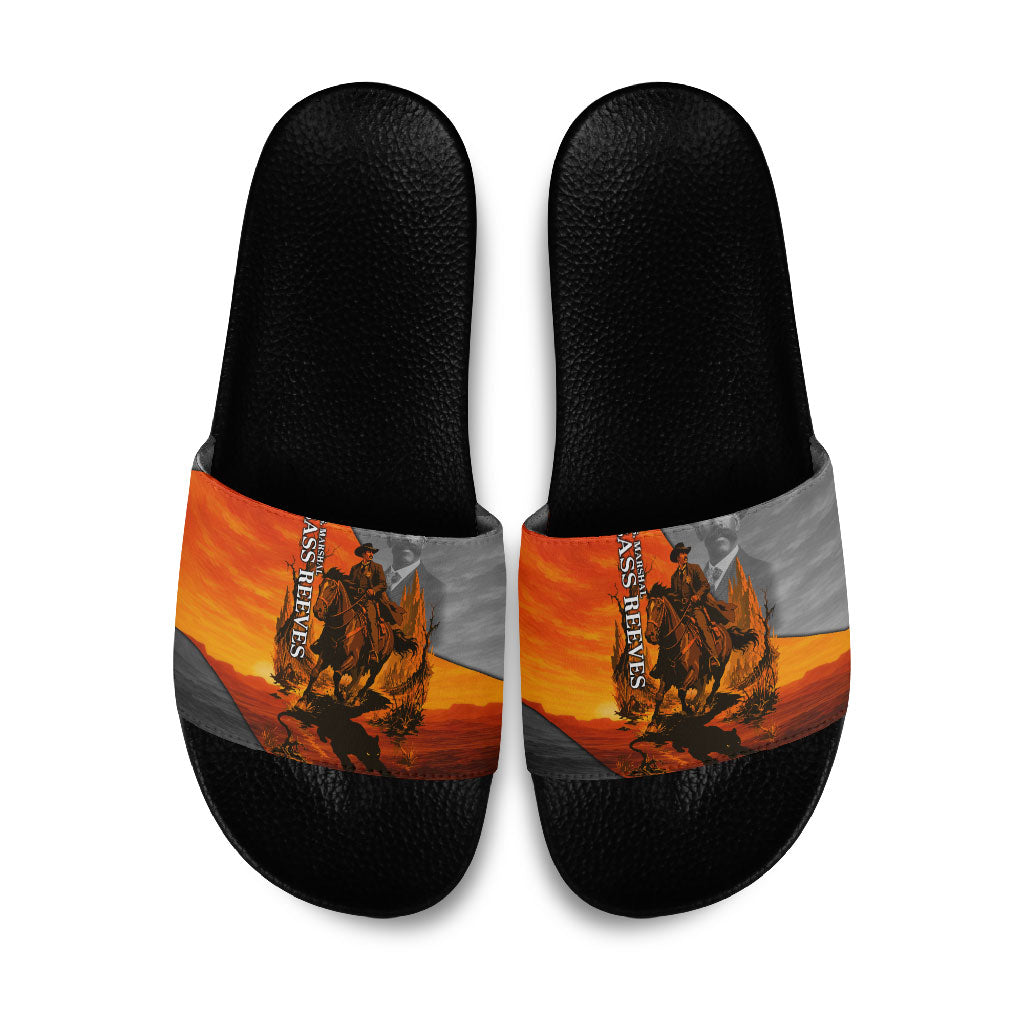 Bass Reeves Slide Sandals Vintage Black Cowboy Old West Lawman