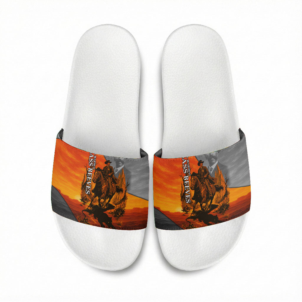 Bass Reeves Slide Sandals Vintage Black Cowboy Old West Lawman