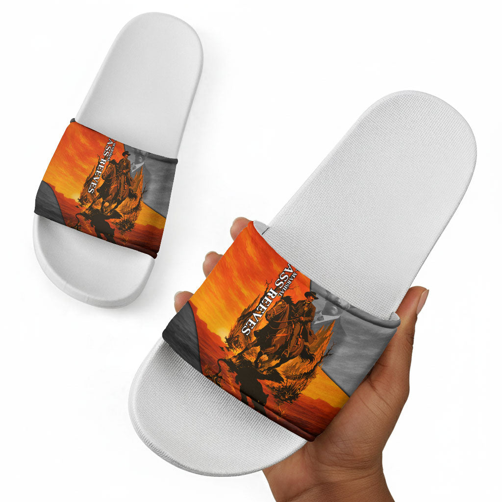 Bass Reeves Slide Sandals Vintage Black Cowboy Old West Lawman