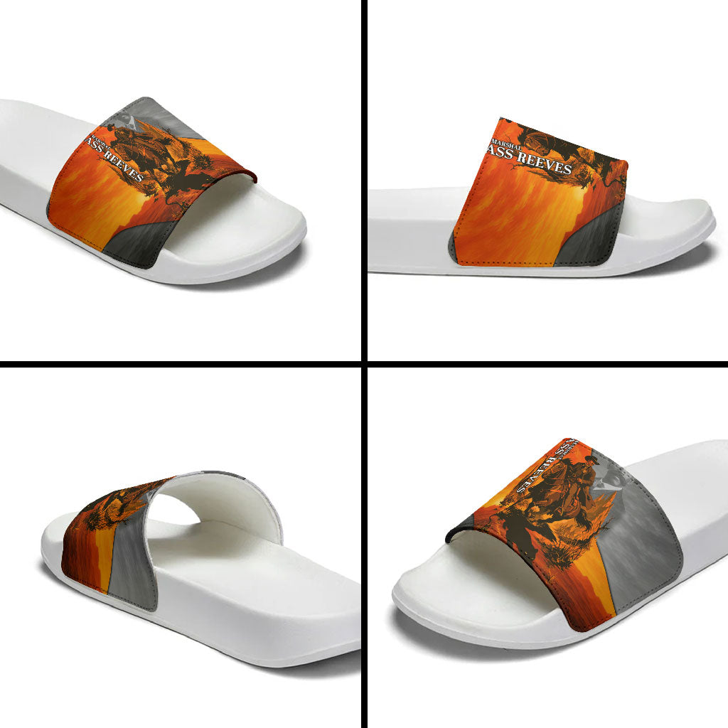 Bass Reeves Slide Sandals Vintage Black Cowboy Old West Lawman