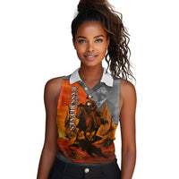 Bass Reeves Women Sleeveless Polo Shirt Vintage Black Cowboy Old West Lawman