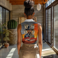 Bass Reeves Women Sleeveless Polo Shirt Vintage Black Cowboy Old West Lawman