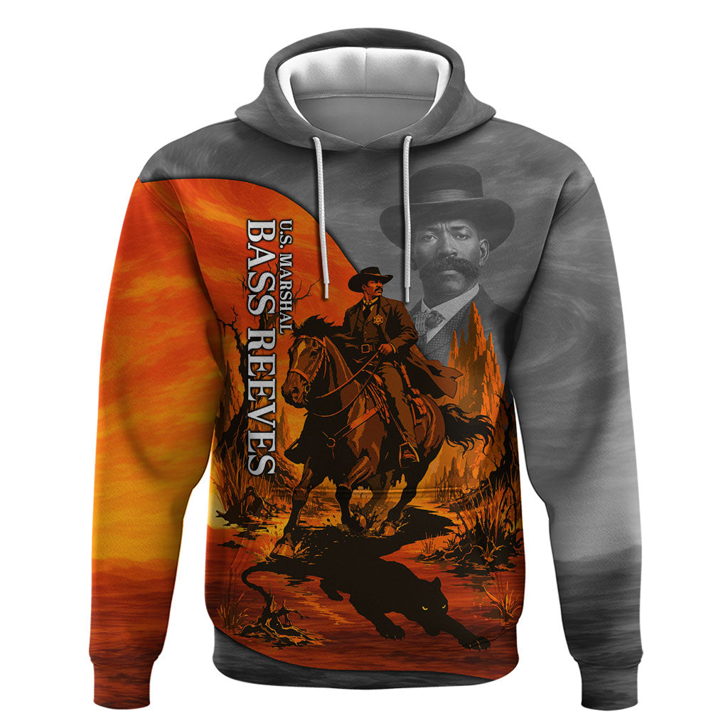 Bass Reeves Zip Hoodie Vintage Black Cowboy Old West Lawman