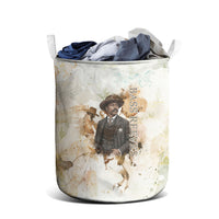 Bass Reeves Spirit Frontier Legend Laundry Basket African American Marshal Horse Riding Western Watercolor
