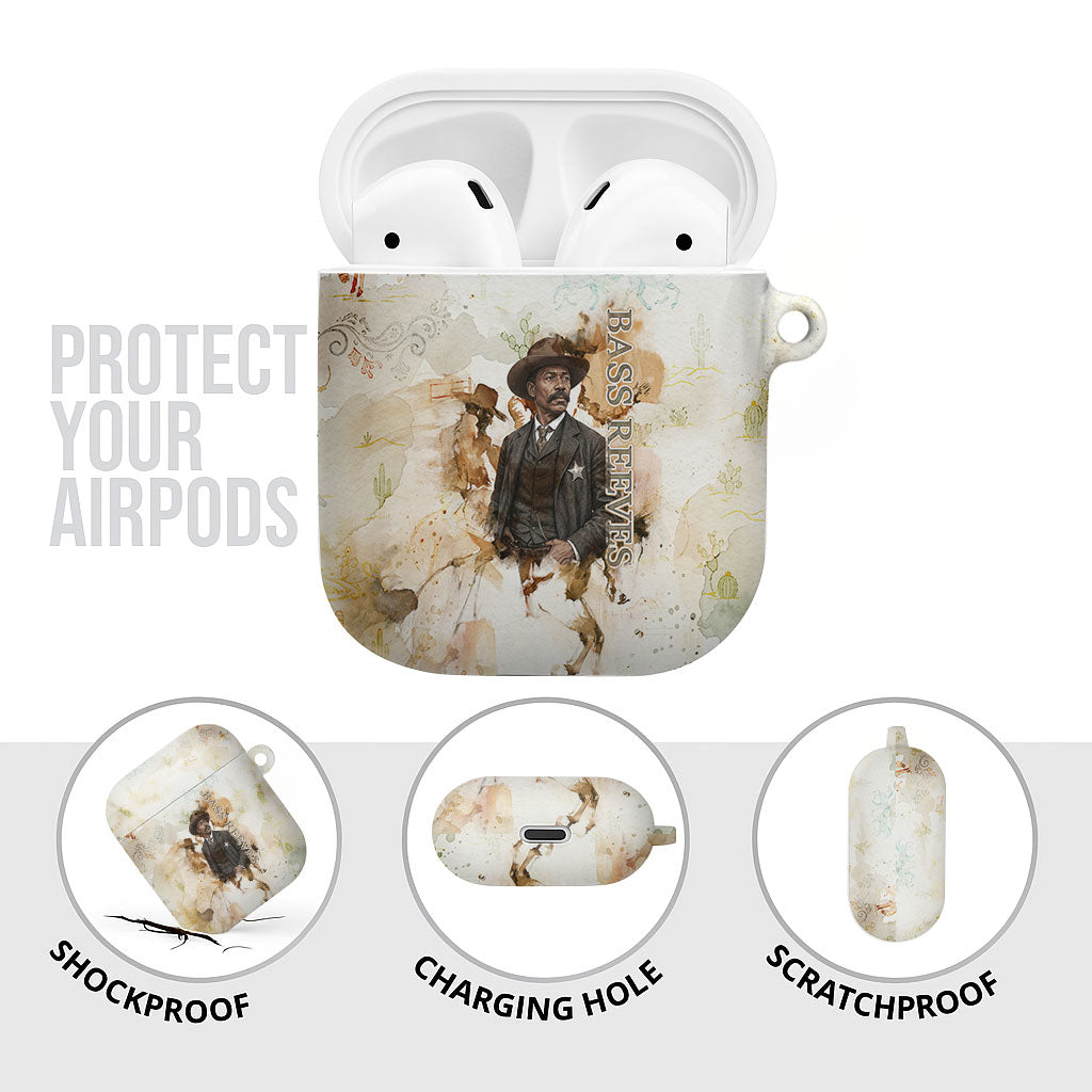 Bass Reeves Spirit Frontier Legend AirPods Case African American Marshal Horse Riding Western Watercolor