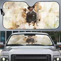 Bass Reeves Spirit Frontier Legend Auto Sun Shade African American Marshal Horse Riding Western Watercolor