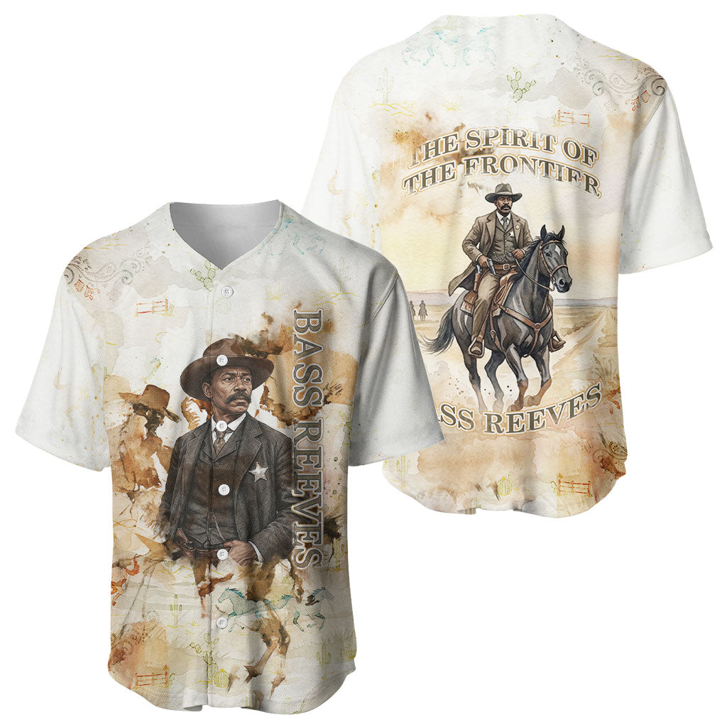 Bass Reeves Spirit Frontier Legend Baseball Jersey African American Marshal Horse Riding Western Watercolor