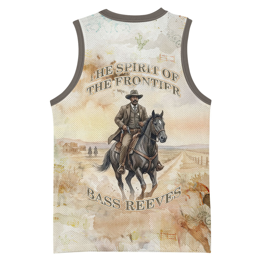 Bass Reeves Spirit Frontier Legend Basketball Jersey African American Marshal Horse Riding Western Watercolor