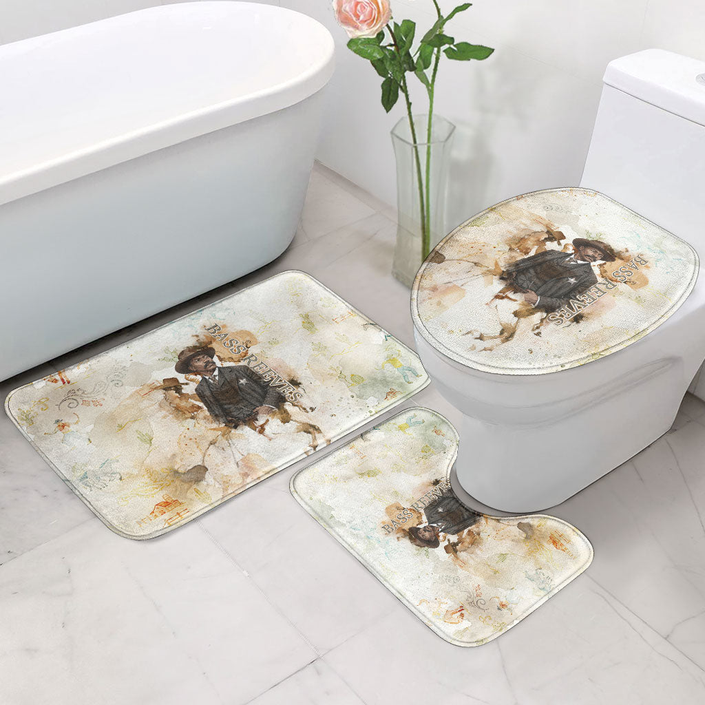 Bass Reeves Spirit Frontier Legend Bathroom Set African American Marshal Horse Riding Western Watercolor