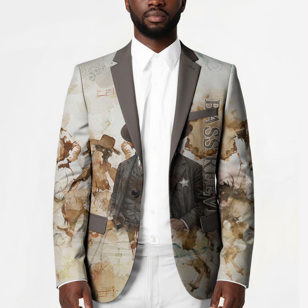 Bass Reeves Spirit Frontier Legend Blazer African American Marshal Horse Riding Western Watercolor