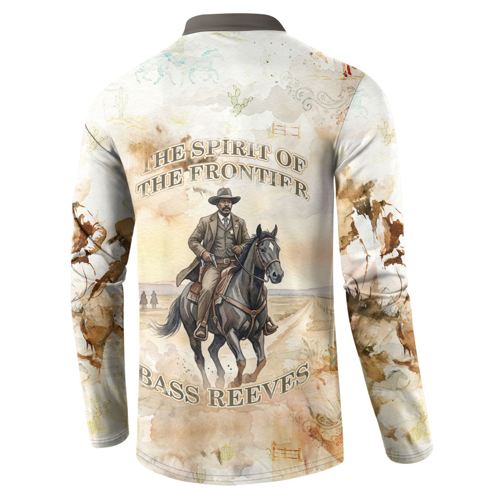 Bass Reeves Spirit Frontier Legend Button Sweatshirt African American Marshal Horse Riding Western Watercolor