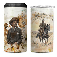 Bass Reeves Spirit Frontier Legend 4 in 1 Can Cooler Tumbler African American Marshal Horse Riding Western Watercolor