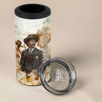 Bass Reeves Spirit Frontier Legend 4 in 1 Can Cooler Tumbler African American Marshal Horse Riding Western Watercolor