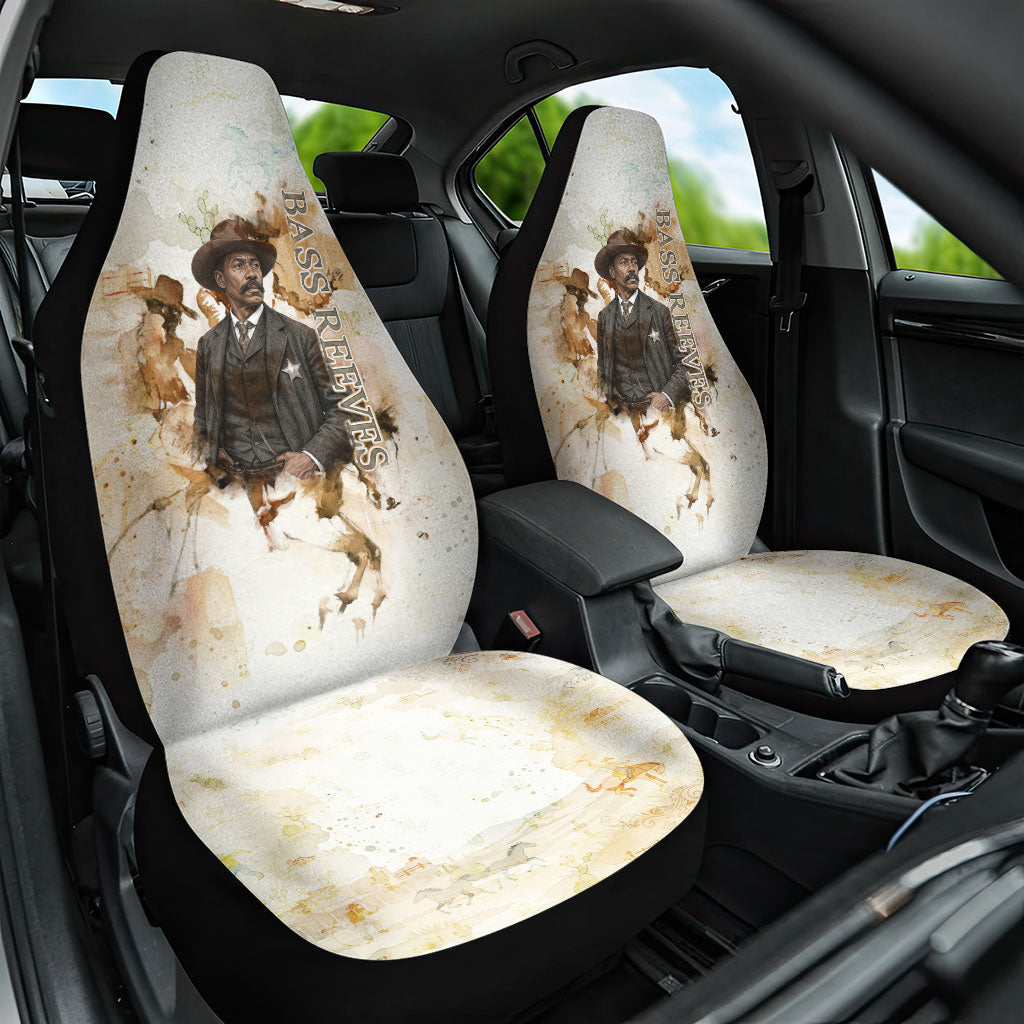Bass Reeves Spirit Frontier Legend Car Seat Cover African American Marshal Horse Riding Western Watercolor